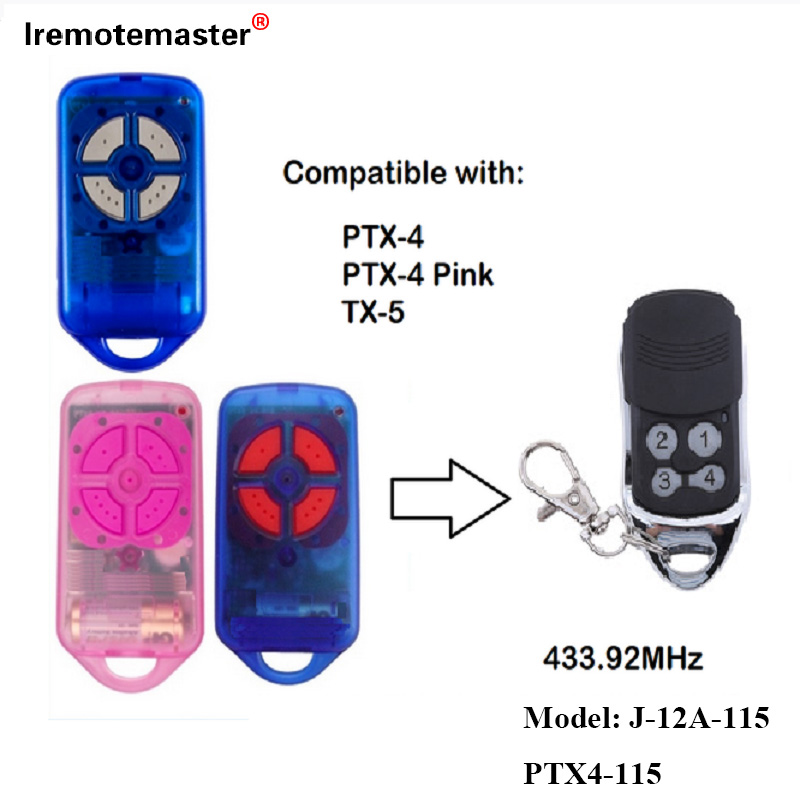 Kanggo PTX4 433.92 MHz Gate Garasi Door Remote Control Rolling Code